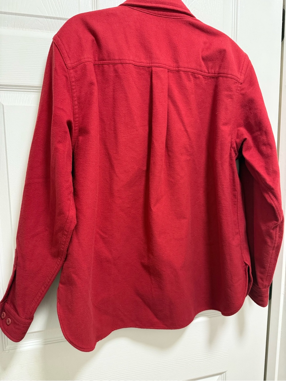 L.L. Bean Womens Pocket Red Long Sleeve Chamois Cloth Size L Y2K - Picture 2 of 8